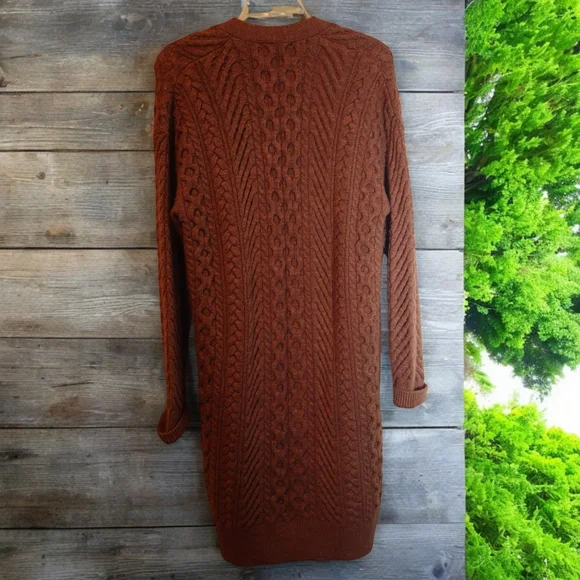 Nili Lotan for Target brown knit duster cozy cardigan NWOT xs 0 2 - Picture 2 of 5